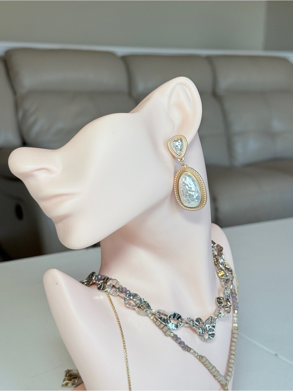 Bohemian Gold and Silver Drop Earrings
